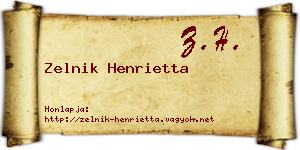 Zelnik Henrietta névjegykártya