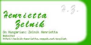 henrietta zelnik business card